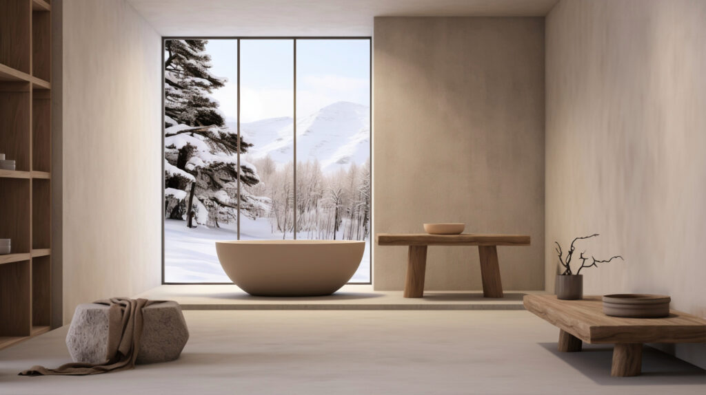 Mezcla de diseño interior nórdico minimalista con el estilo wabi-sabi japonés